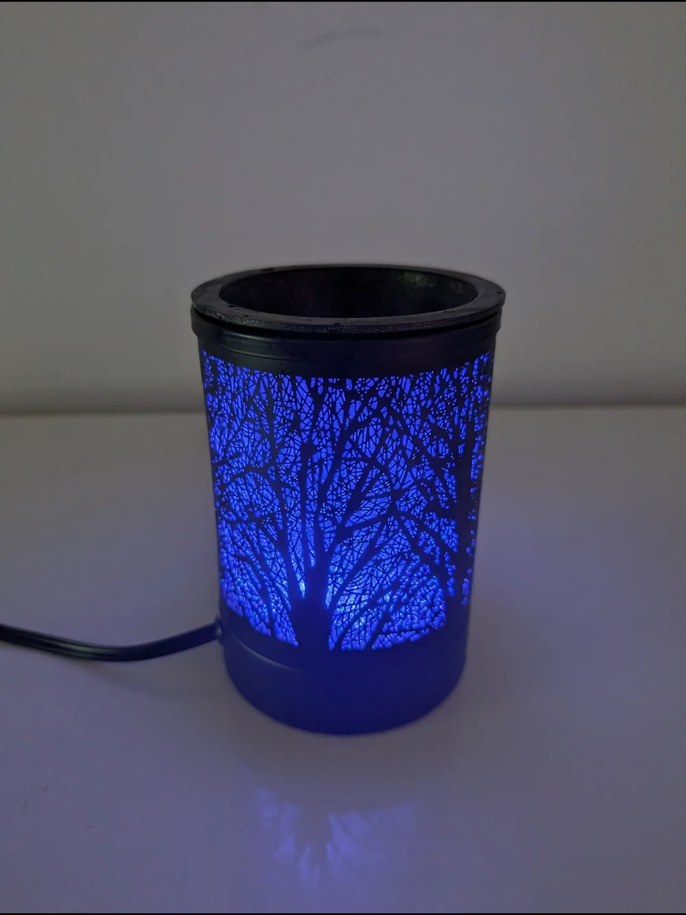 Black Wax Melt Warmer, Forest Scene, 7 Color LED